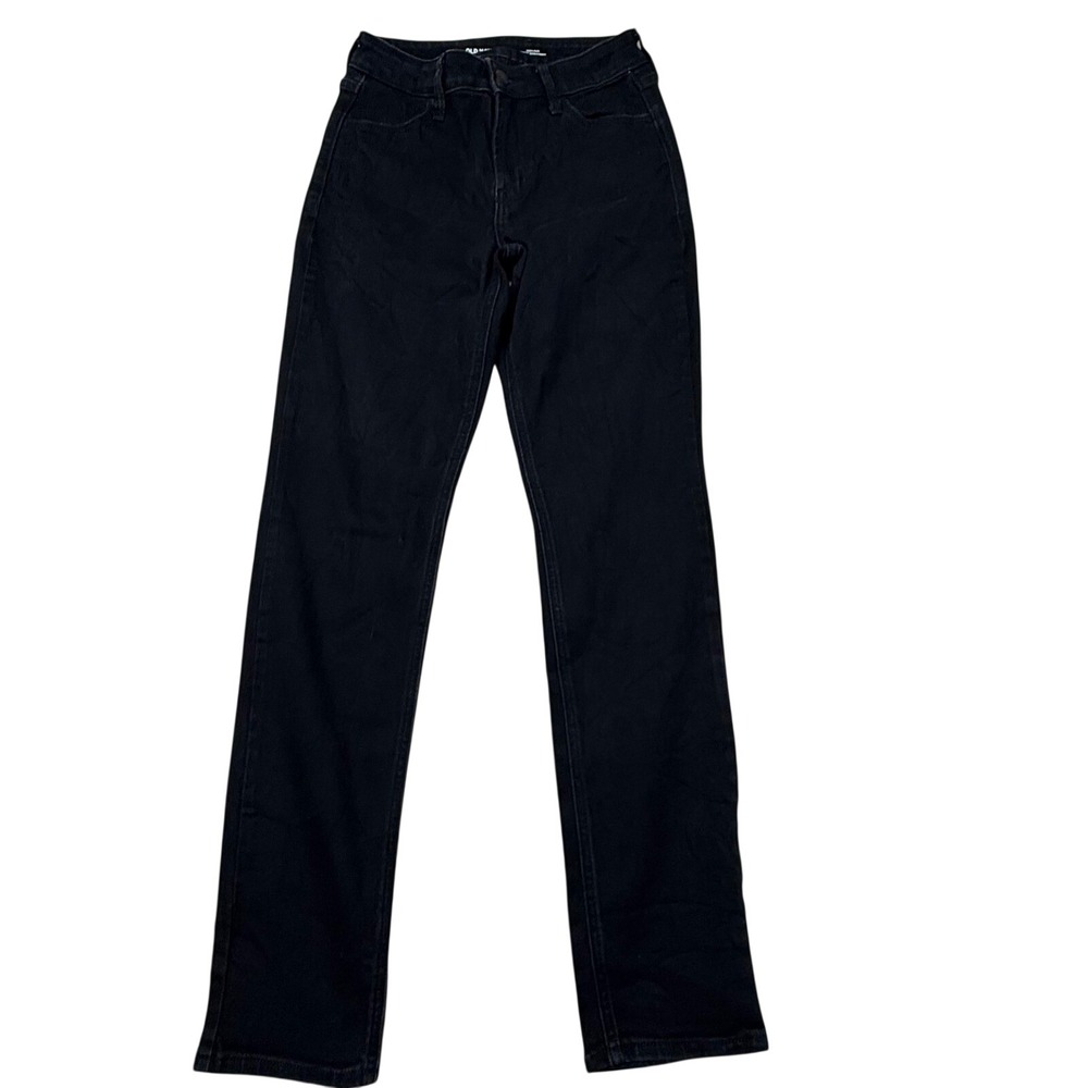 Old Navy Wow Straight‎ Jeans Womens 00 Black High Rise Denim 752003-01-2-0000